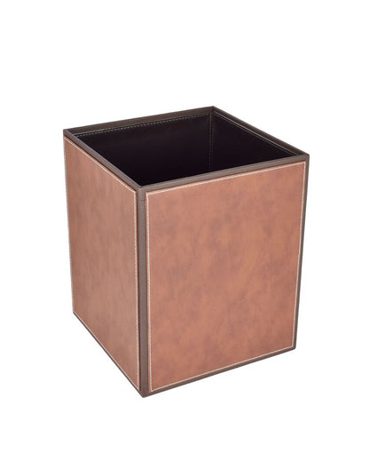 Elegant Faux Leather with Contemporary Design Dustbin | 5 L | 9 x 11 inches