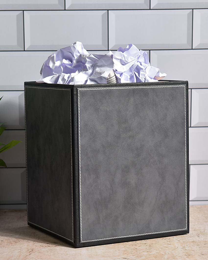 Elegant Faux Leather with Contemporary Design Dustbin | 5 L | 9 x 11 inches