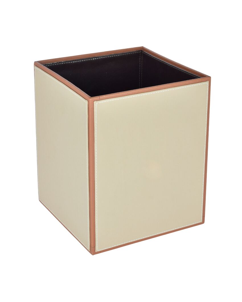 Elegant Faux Leather with Contemporary Design Dustbin | 5 L | 9 x 11 inches