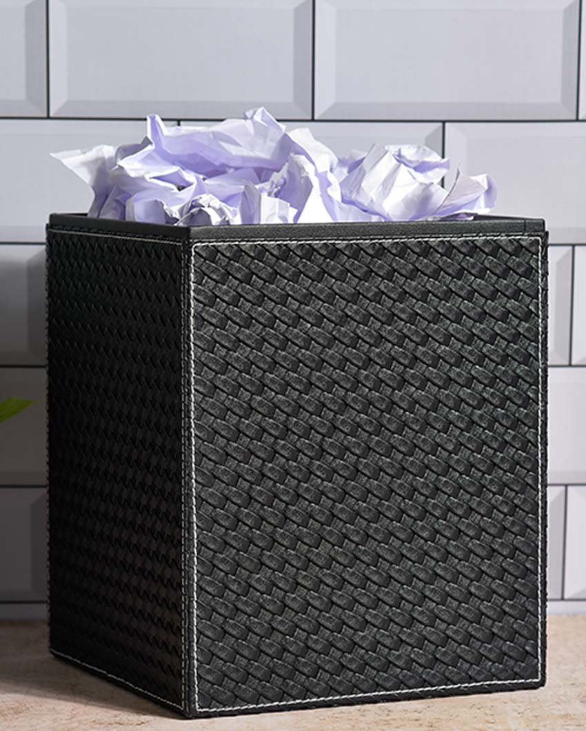 Modern Faux Leather with Minimalist Appeal Dustbin | 5 L | 9 x 11 inches