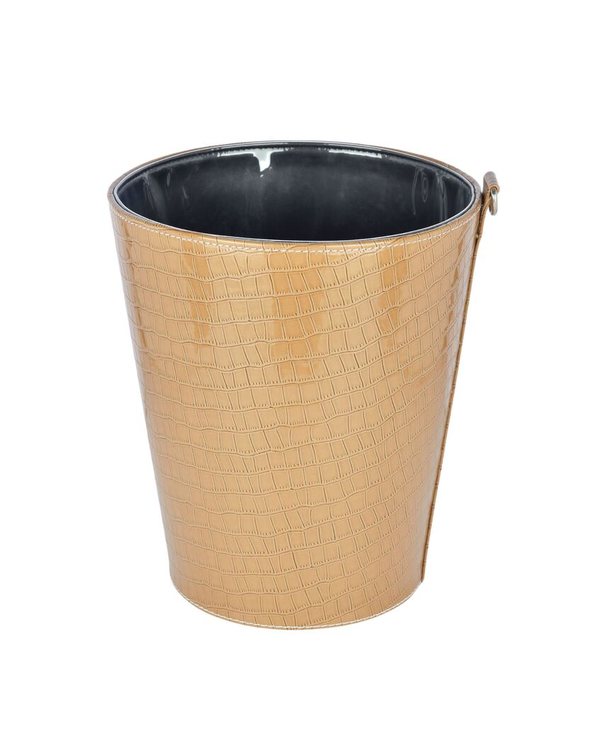 Premium Faux Leather with Classic Finish Dustbin | 5 L | 9 x 11 inches