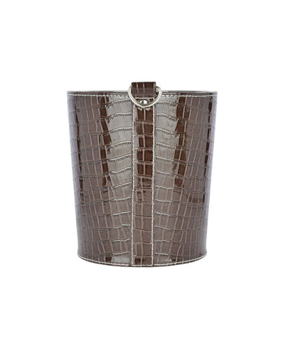 Compact Faux Leather with Croc Texture Finish Dustbin | 2.5 L | 7 x 7 inches