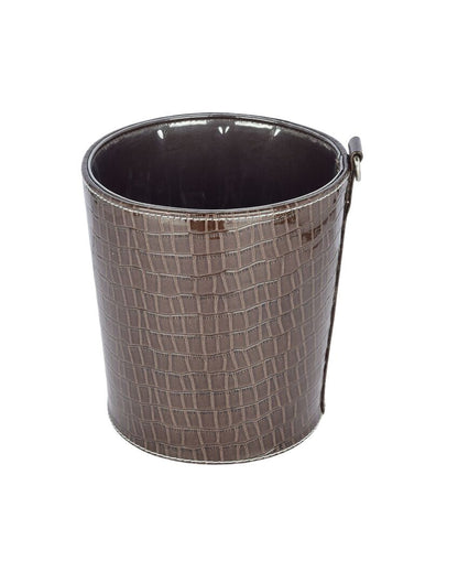 Compact Faux Leather with Croc Texture Finish Dustbin | 2.5 L | 7 x 7 inches