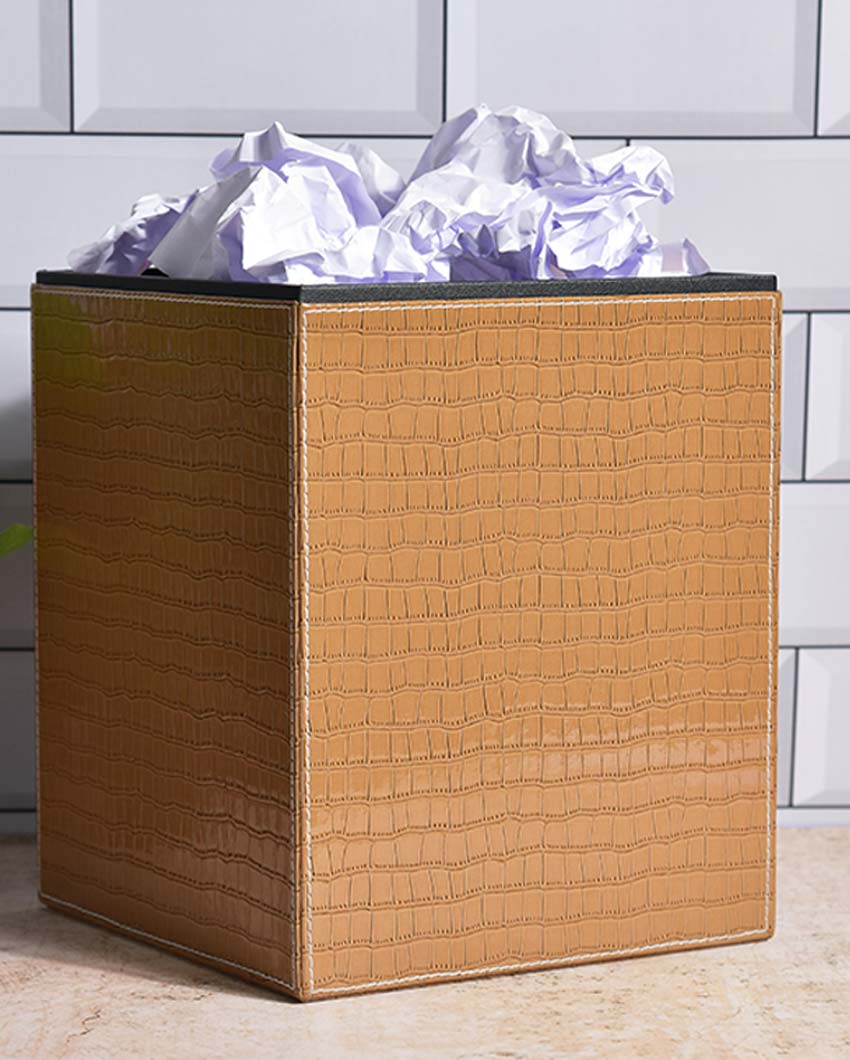 Stylish Faux Leather Design for Modern Spaces Dustbin | 5 L | 9 x 11 inches