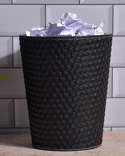 Sleek Faux Leather with Refined Minimalist Look Dustbin | 5 L | 9 x 11 inches