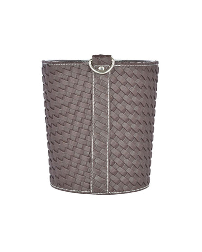 Faux Leather with Woven Texture for Various Areas Dustbin | 2.5 L | 7 x 7 inches