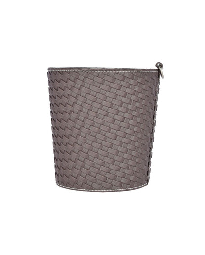 Faux Leather with Woven Texture for Various Areas Dustbin | 2.5 L | 7 x 7 inches