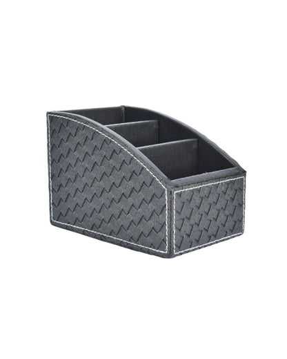 Modern Organizer  3 Compartments Curve Remote Holder | 7 x 5 x 5 inches