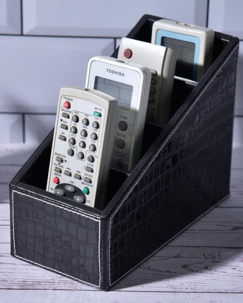 Durable Organizer 4 Compartments Croc Remote Holder | 9 x 4 x 6 inches