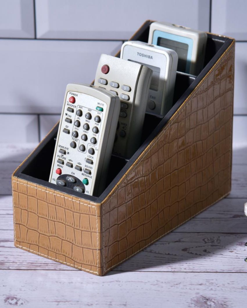 Durable Organizer 4 Compartments Croc Remote Holder | 9 x 4 x 6 inches