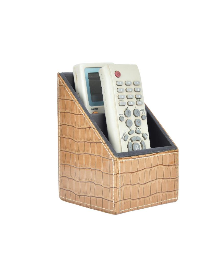 Chic Organizer 2 Compartments Croc Remote Holder | 7 x 5 x 3 inches