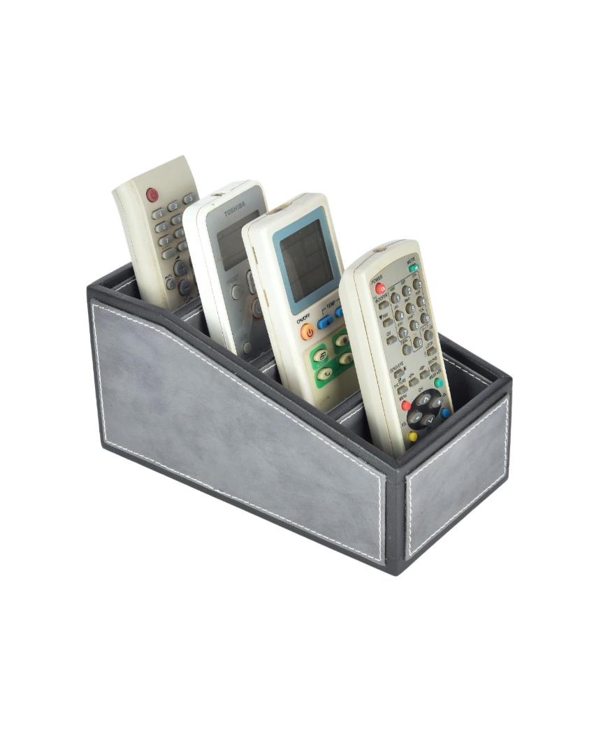 Premium Organizer 4 Compartments Two Tone Curve Remote Holder | 6 x 6 x 3 inches