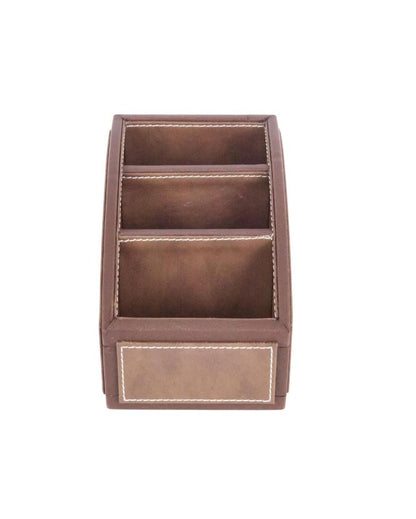 Exquisite Organizer 3 Compartments Two Tone Curve Remote Holder | 7 x 5 x 5 inches