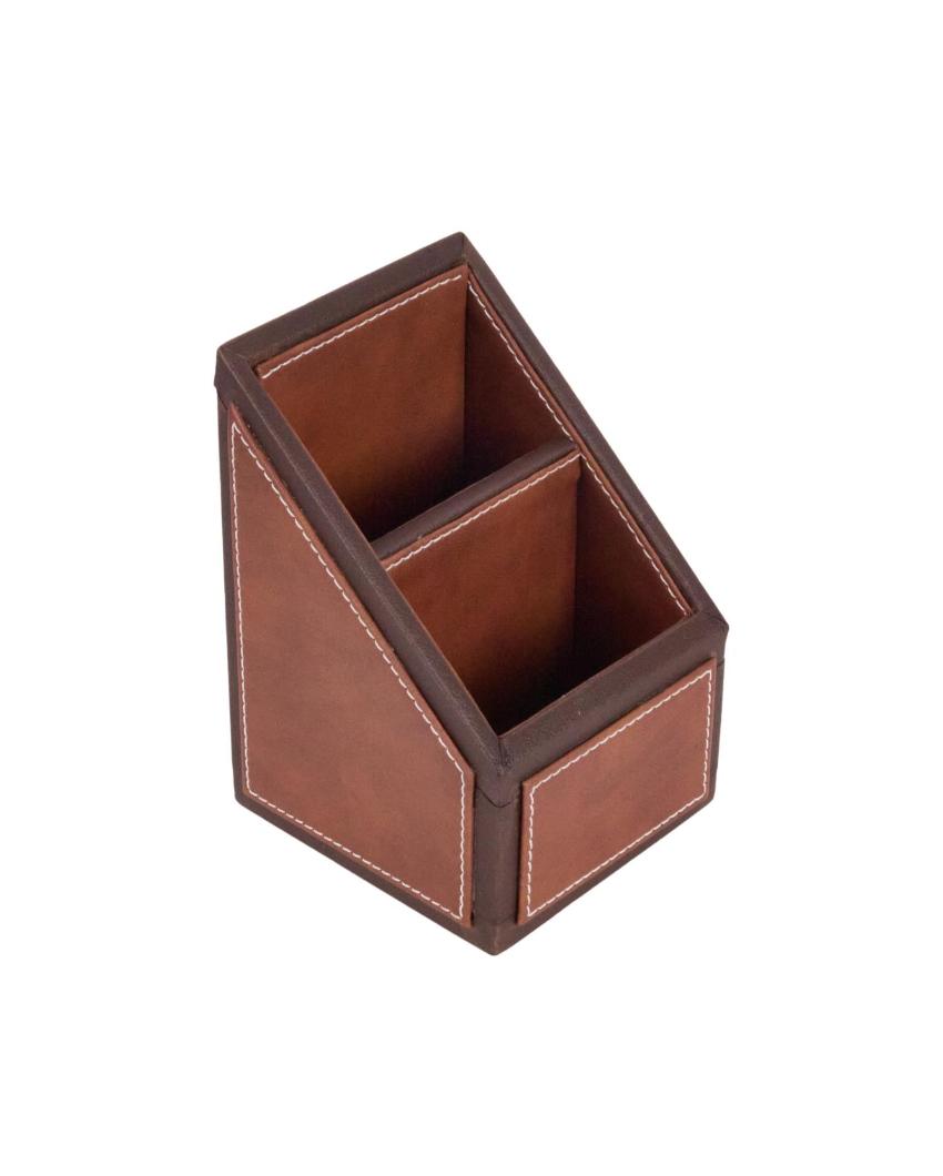 Luxurious Organizer 2 Compartments Two Tone Remote Holder | 7 x 5 x 3 inches