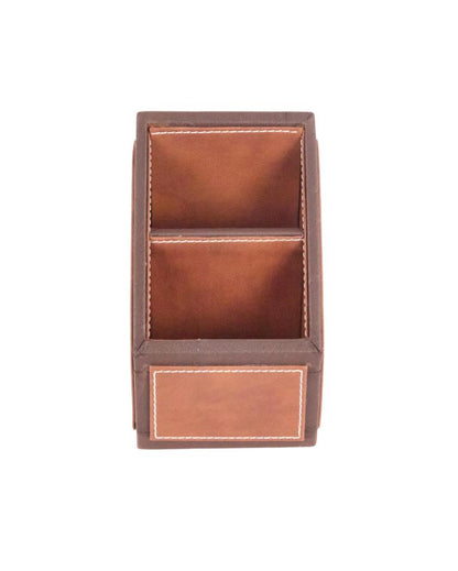 Luxurious Organizer 2 Compartments Two Tone Remote Holder | 7 x 5 x 3 inches