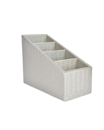 Stylish Organizer 4 Compartments Wavy Remote Holder | 9 x 4 x 6 inches