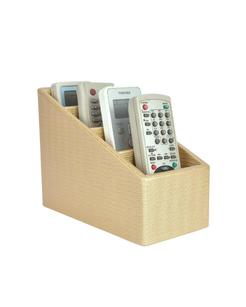 Stylish Organizer 4 Compartments Wavy Remote Holder | 9 x 4 x 6 inches