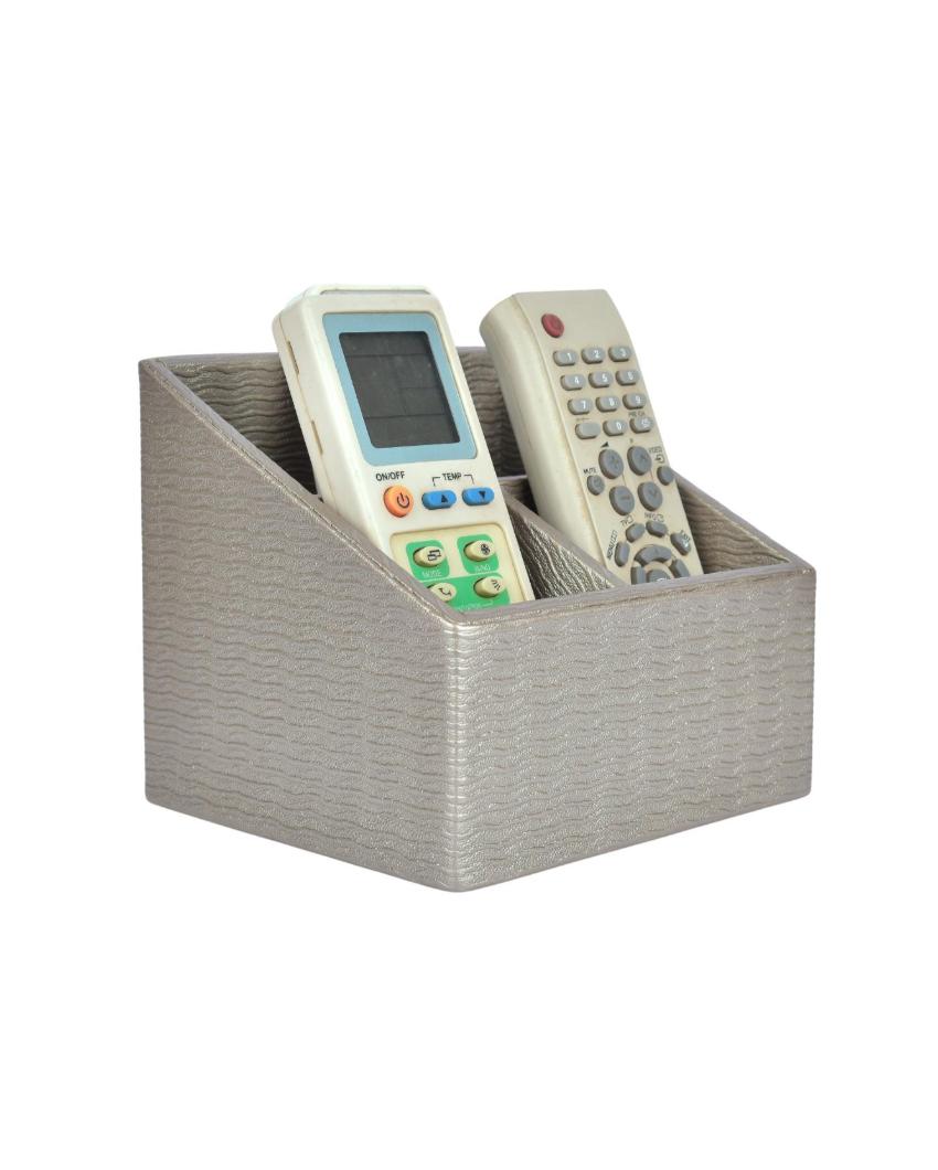 Effortless Organizer 3 Compartments Rectangle Wavy Remote Holder | 7 x 5 x 5 inches