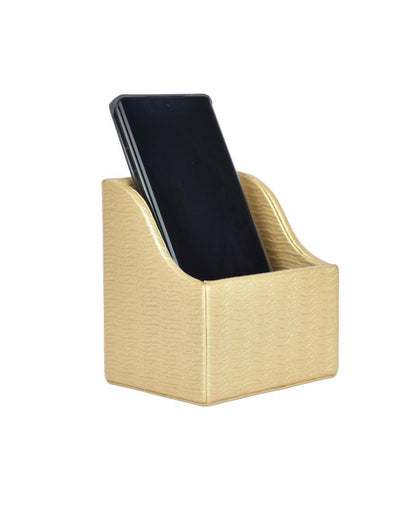 Premium Wavy Faux Leather Mobile Holder Stand | 4 x 4 inches