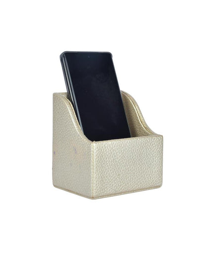 Sleek Faux Leather Mobile Holder Stand | 4 x 4 inches