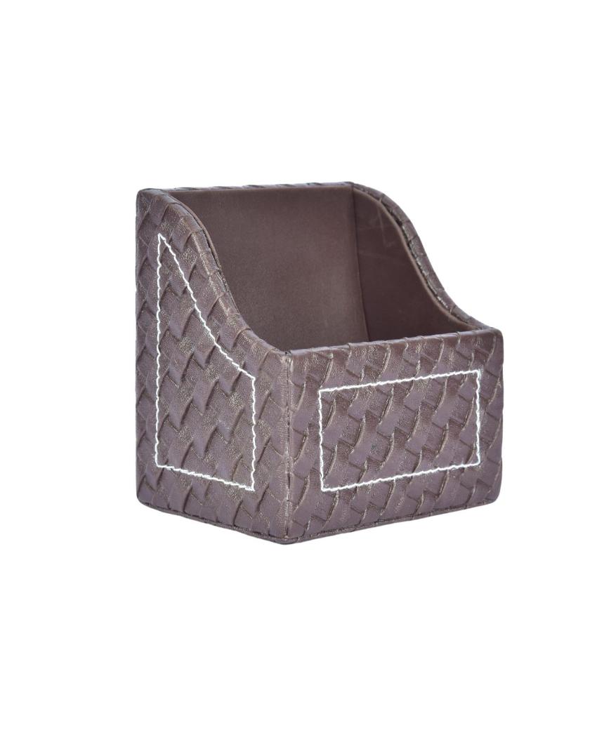 Iconic Faux Leather Wave Pattern Phone Holder Stand | 4 x 4 inches