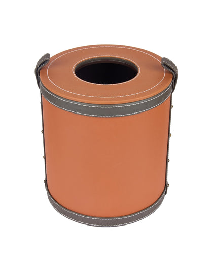 Durable Faux Leather with Unique Two Tone Finish Dustbin | 5 L | 9 x 10 inches