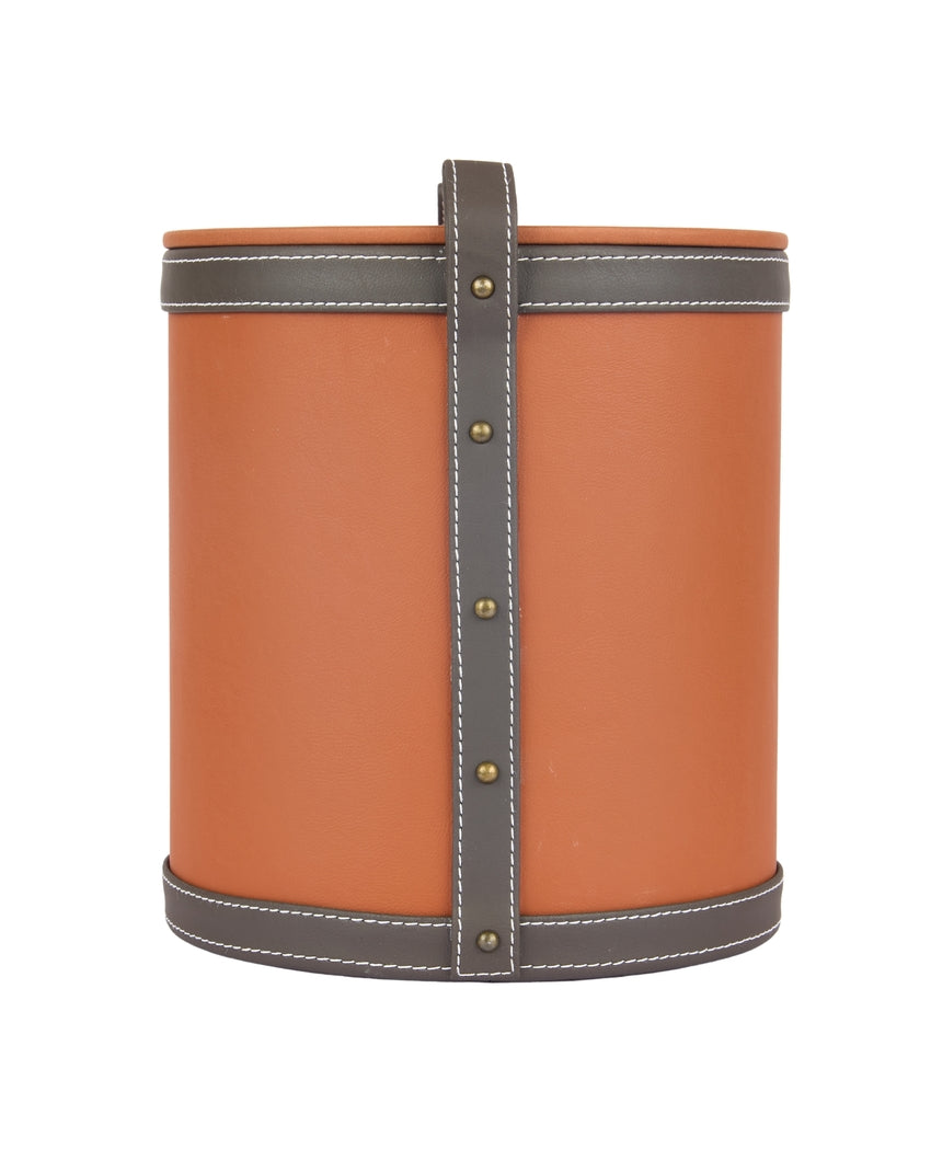 Durable Faux Leather with Unique Two Tone Finish Dustbin | 5 L | 9 x 10 inches