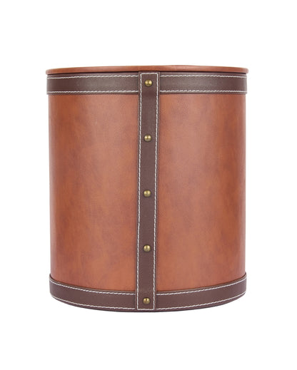 Durable Faux Leather with Unique Two Tone Finish Dustbin | 5 L | 9 x 10 inches