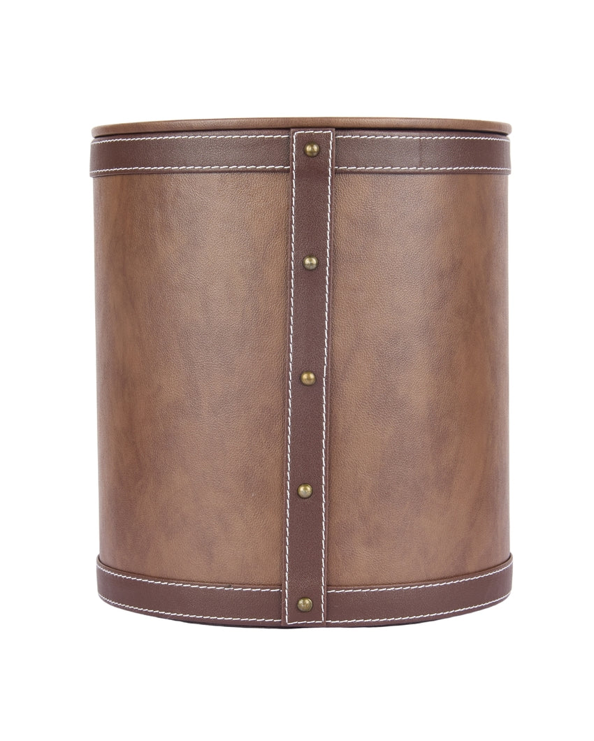 Durable Faux Leather with Unique Two Tone Finish Dustbin | 5 L | 9 x 10 inches