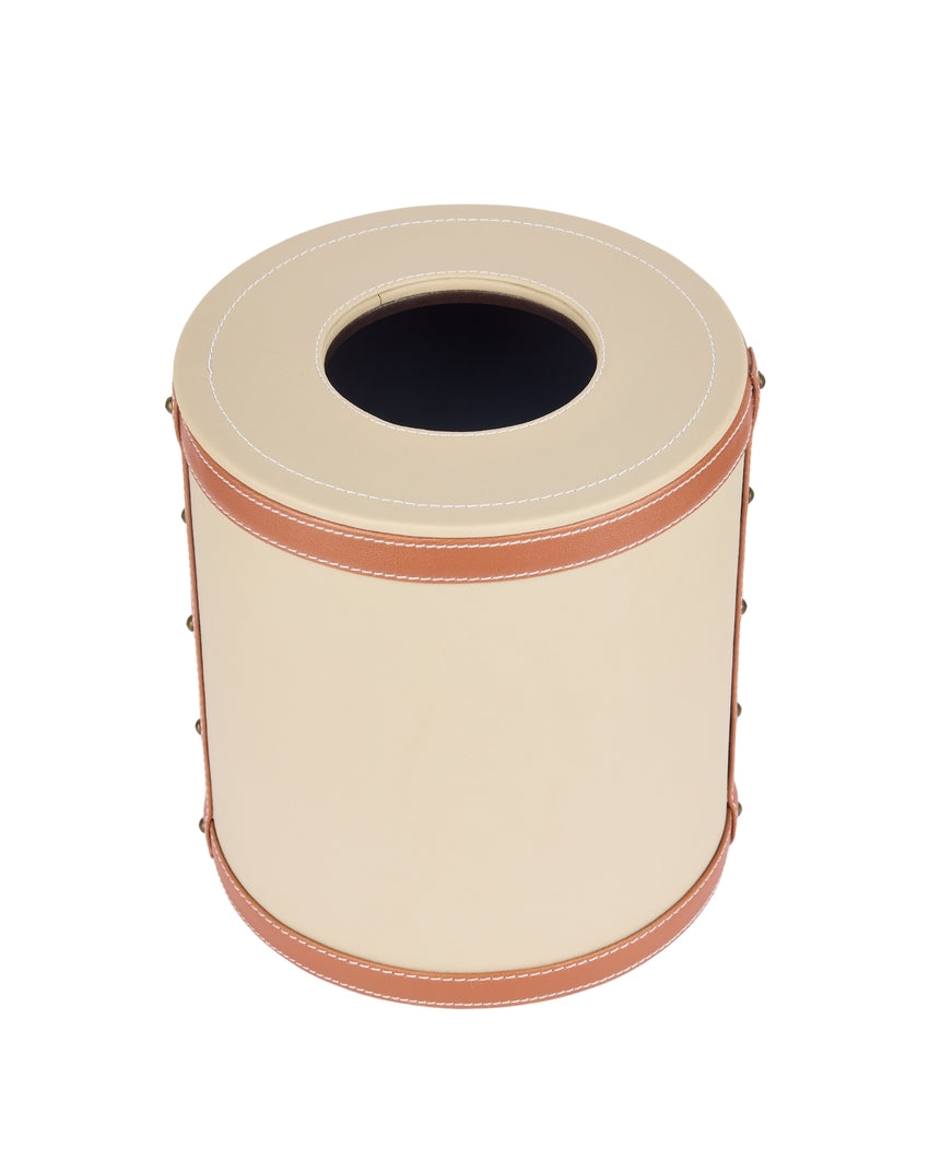 Durable Faux Leather with Unique Two Tone Finish Dustbin | 5 L | 9 x 10 inches