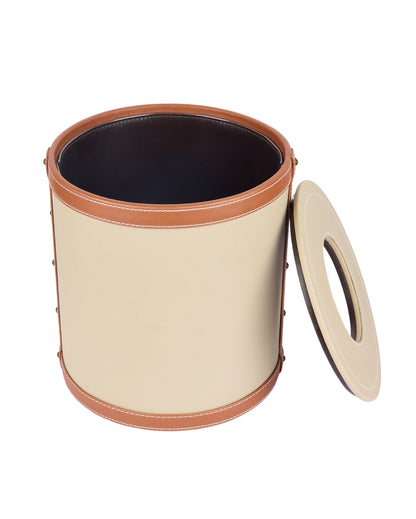 Durable Faux Leather with Unique Two Tone Finish Dustbin | 5 L | 9 x 10 inches