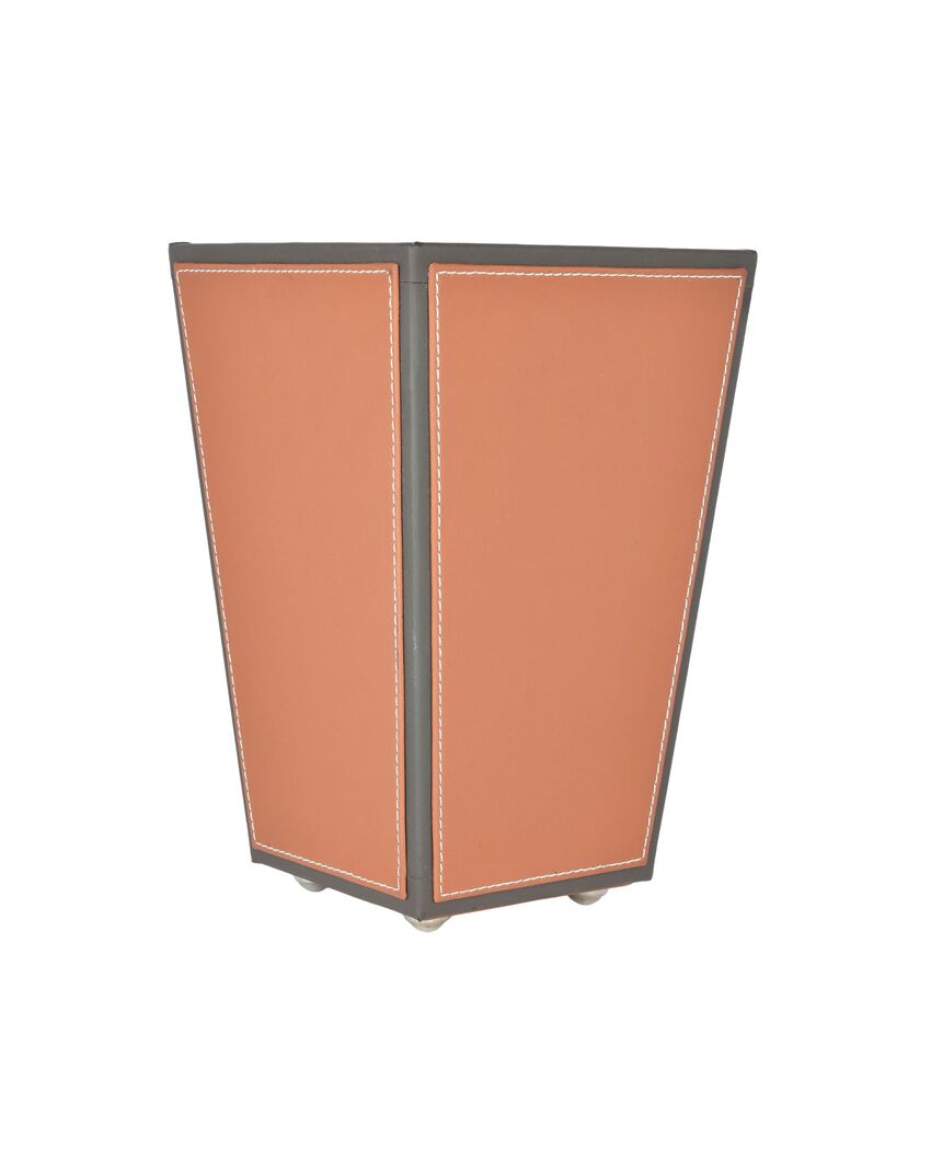 Stylish Faux Leather with Unique Design Dustbin | 5 L | 9 x 12 inches