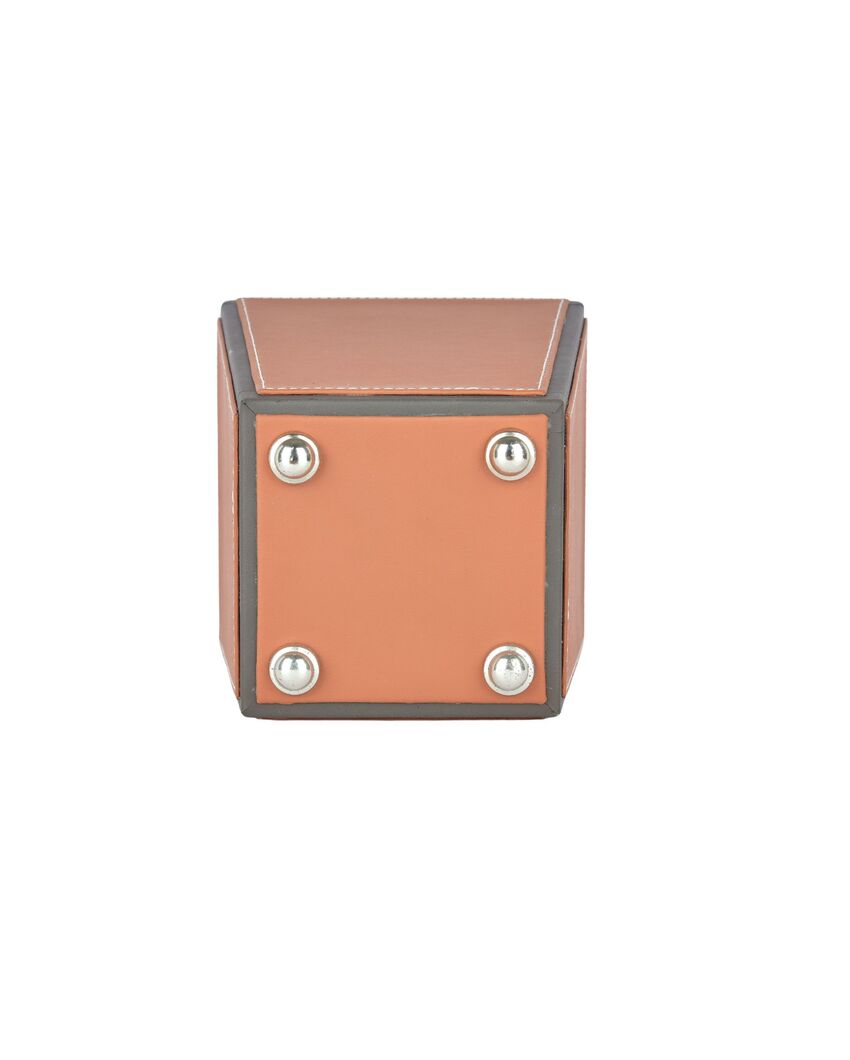 Stylish Faux Leather with Unique Design Dustbin | 5 L | 9 x 12 inches