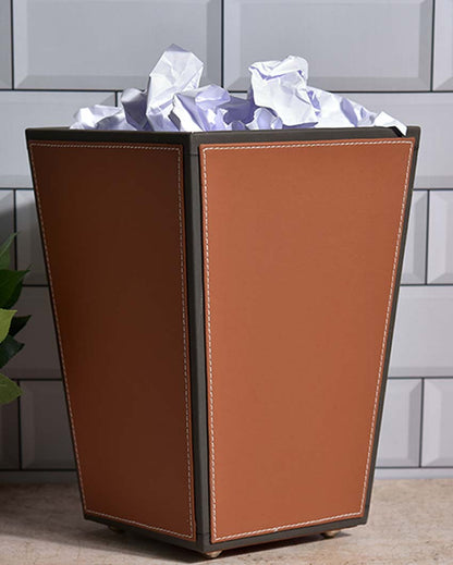 Stylish Faux Leather with Unique Design Dustbin | 5 L | 9 x 12 inches