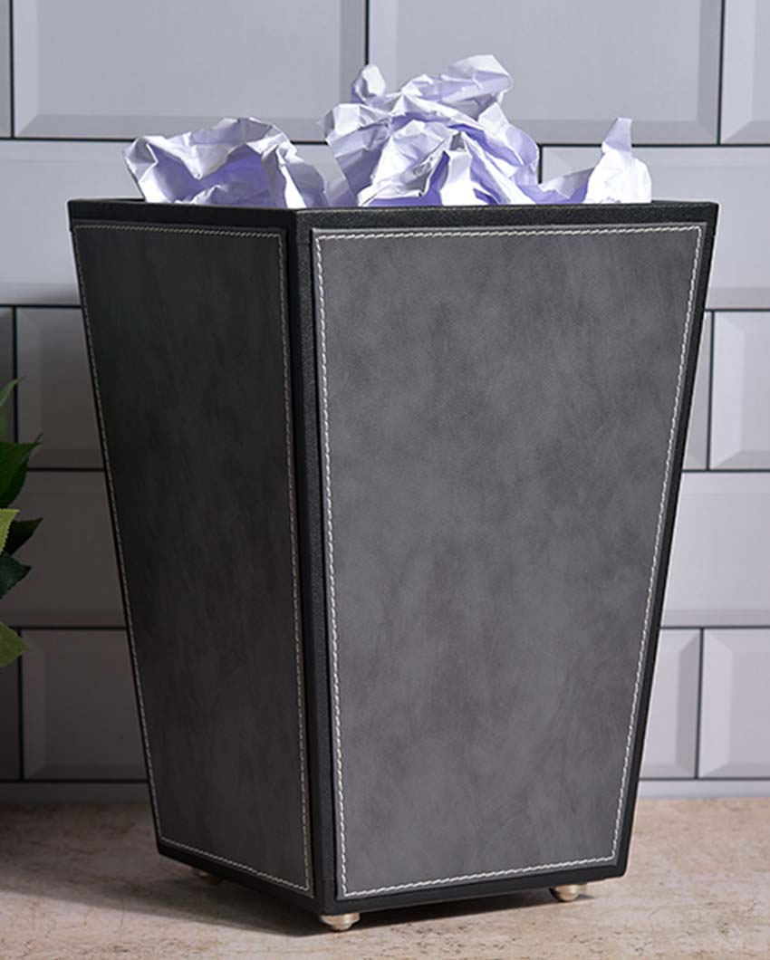 Stylish Faux Leather with Unique Design Dustbin | 5 L | 9 x 12 inches