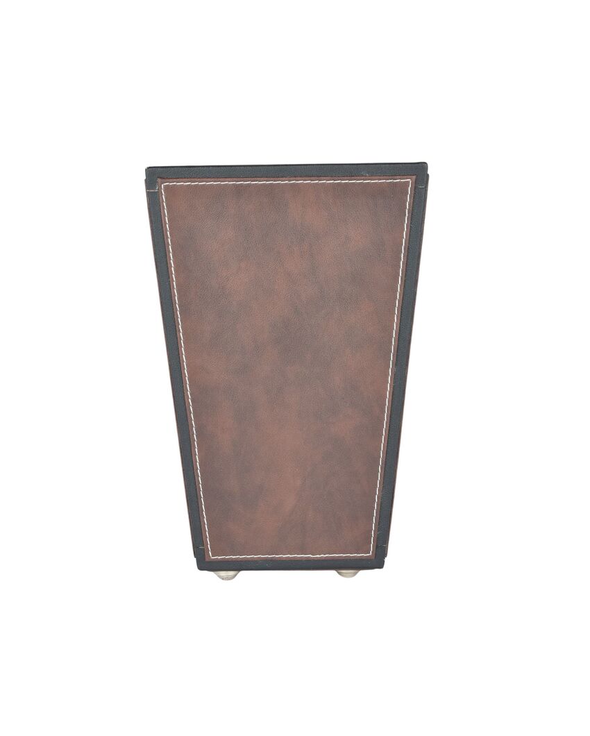 Stylish Faux Leather with Unique Design Dustbin | 5 L | 9 x 12 inches