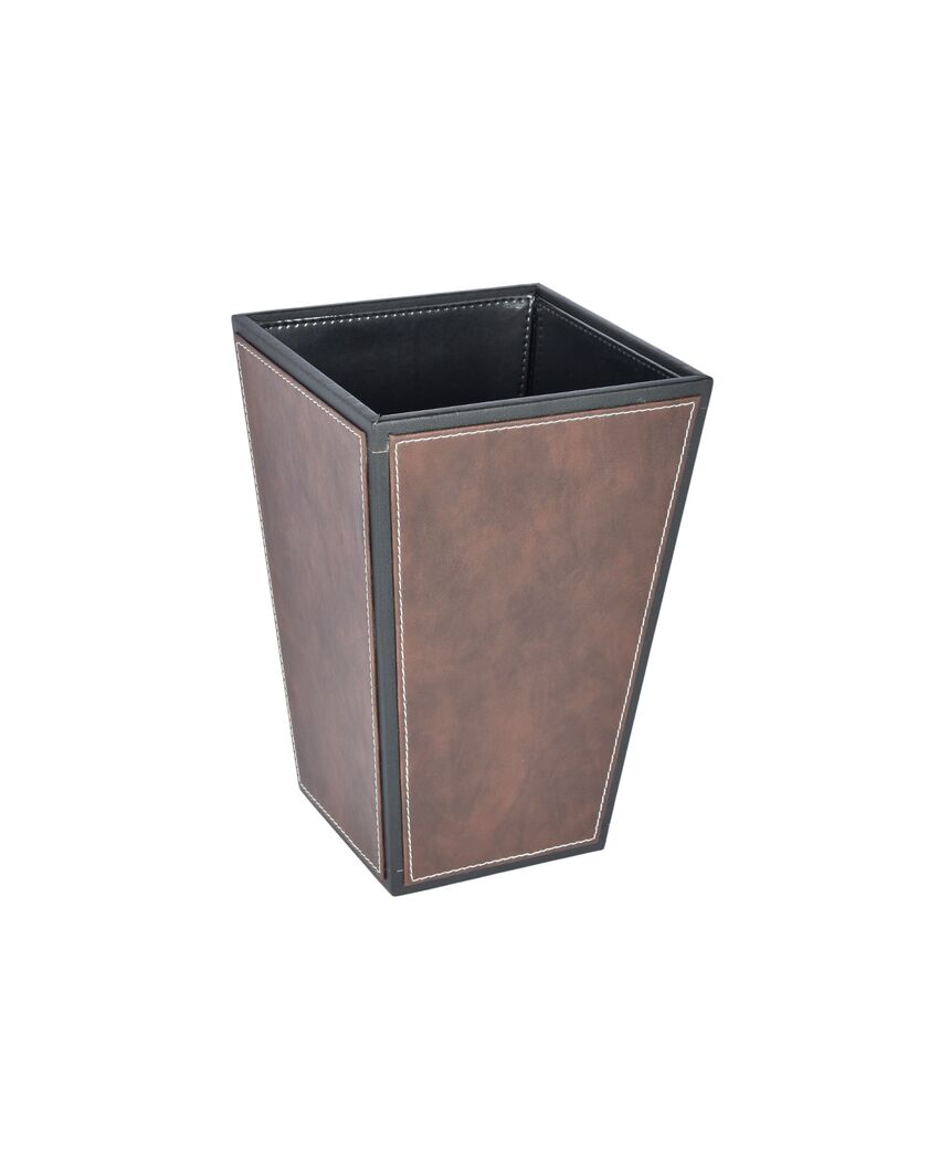 Stylish Faux Leather with Unique Design Dustbin | 5 L | 9 x 12 inches