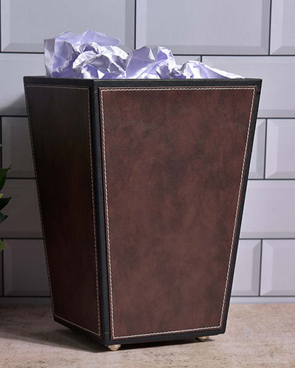 Stylish Faux Leather with Unique Design Dustbin | 5 L | 9 x 12 inches