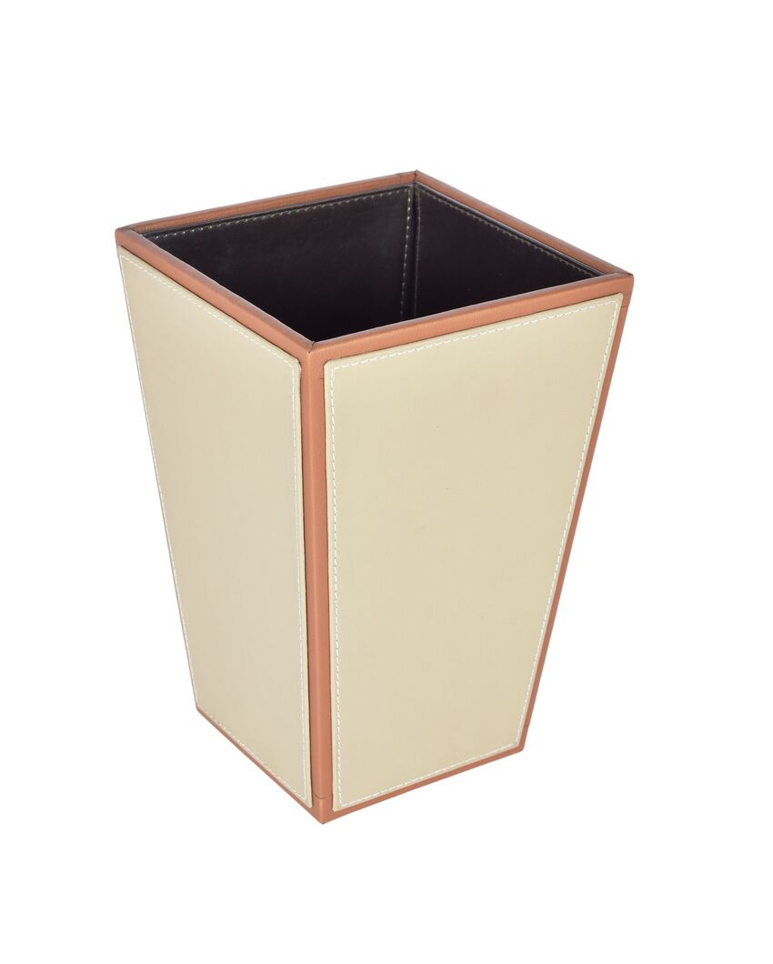 Stylish Faux Leather with Unique Design Dustbin | 5 L | 9 x 12 inches