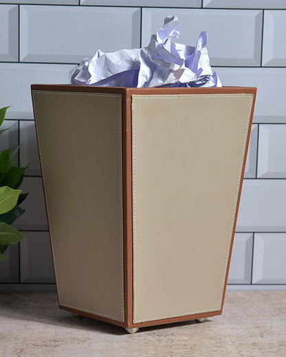 Stylish Faux Leather with Unique Design Dustbin | 5 L | 9 x 12 inches