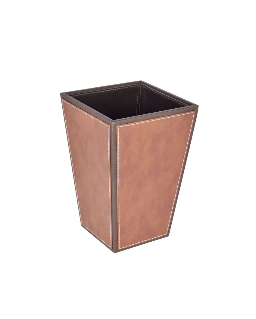 Stylish Faux Leather with Unique Design Dustbin | 5 L | 9 x 12 inches