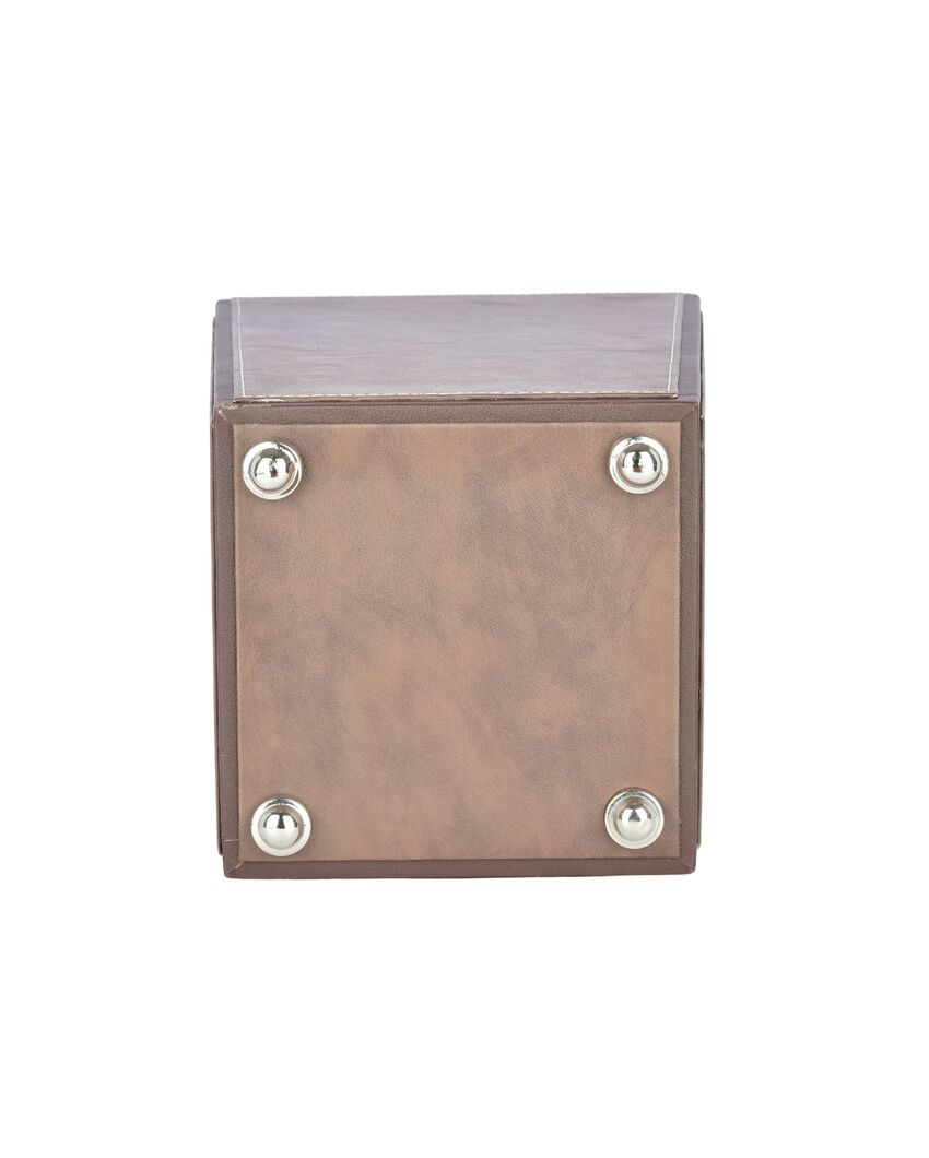 Stylish Faux Leather with Unique Design Dustbin | 5 L | 9 x 12 inches