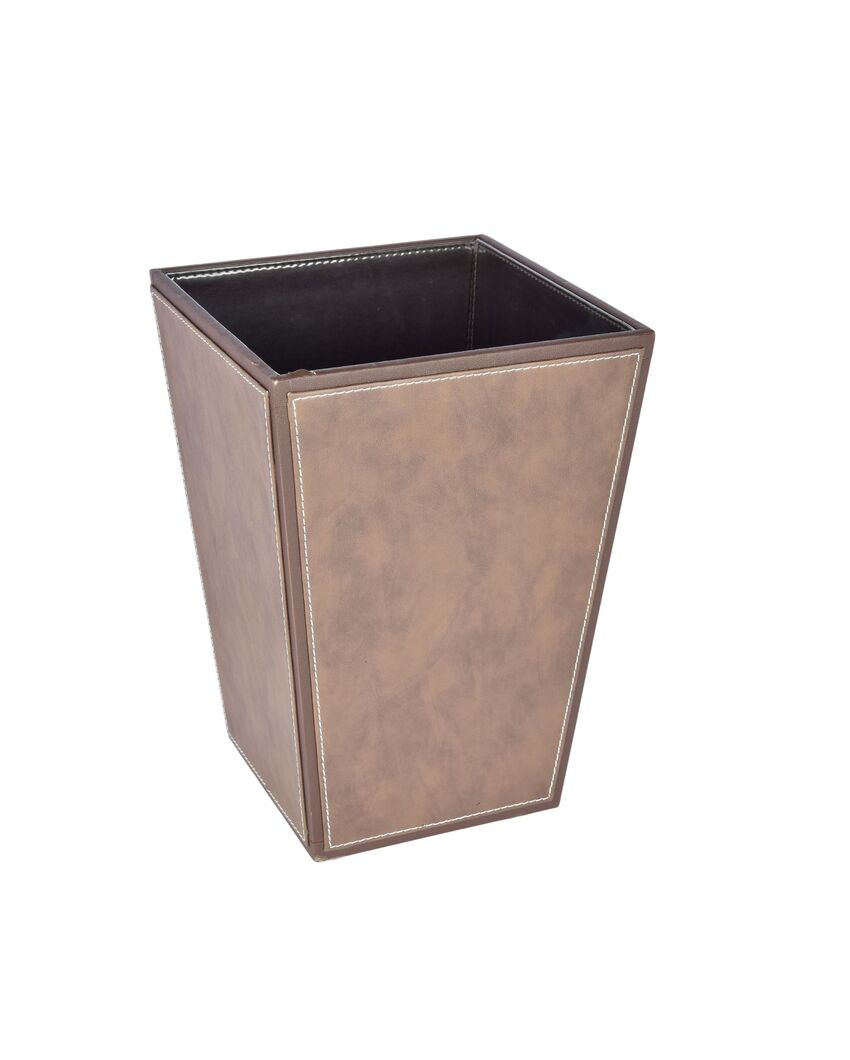 Stylish Faux Leather with Unique Design Dustbin | 5 L | 9 x 12 inches