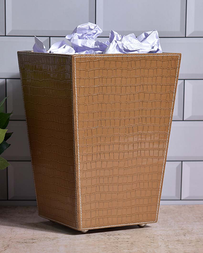 Versatile Faux Leather for Multipurpose Use Dustbin | 5 L | 9 x 12 inches