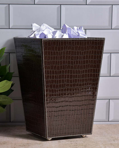 Versatile Faux Leather for Multipurpose Use Dustbin | 5 L | 9 x 12 inches