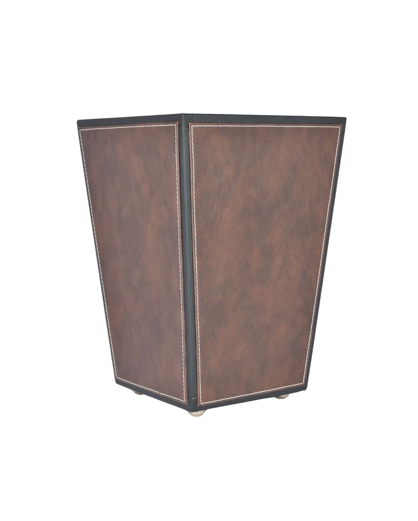 Modern Faux Leather with Dual Tone Style Dustbin | 2.5 L | 7 x 10 inches