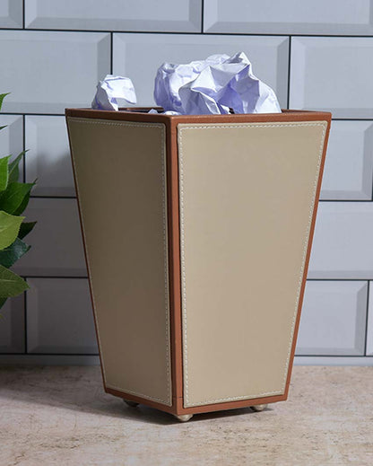 Modern Faux Leather with Dual Tone Style Dustbin | 2.5 L | 7 x 10 inches