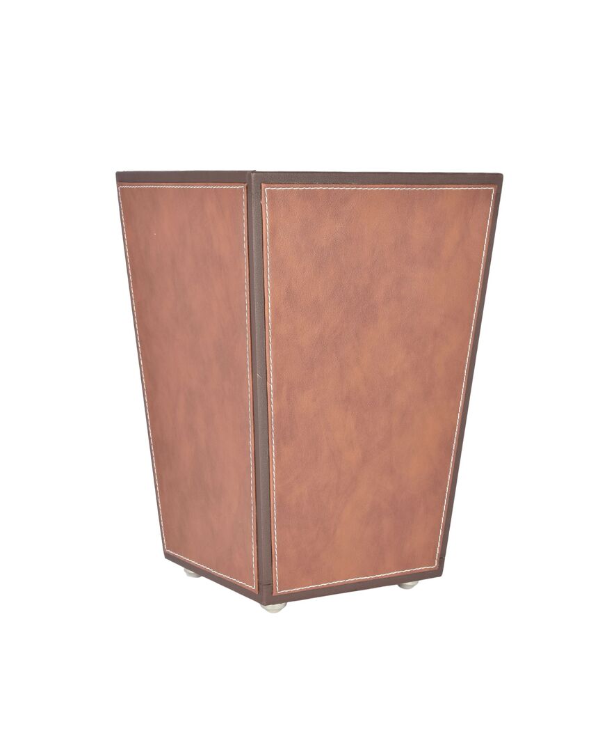 Modern Faux Leather with Dual Tone Style Dustbin | 2.5 L | 7 x 10 inches