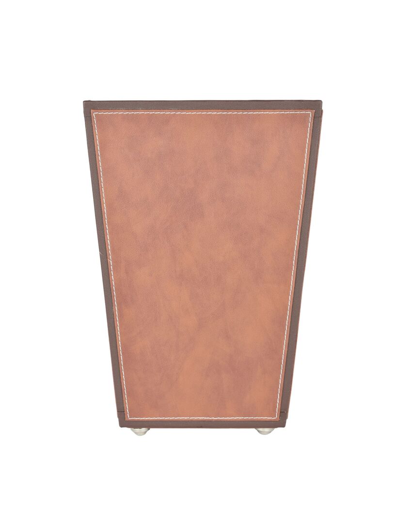 Modern Faux Leather with Dual Tone Style Dustbin | 2.5 L | 7 x 10 inches