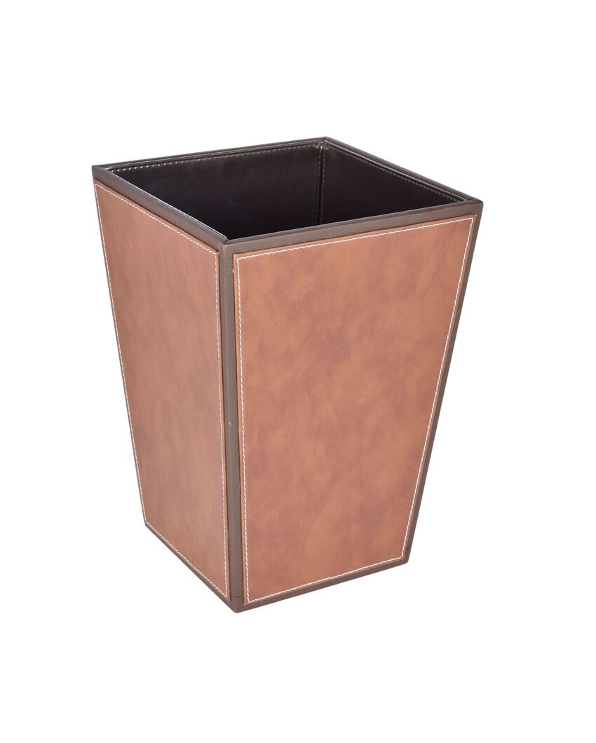 Modern Faux Leather with Dual Tone Style Dustbin | 2.5 L | 7 x 10 inches